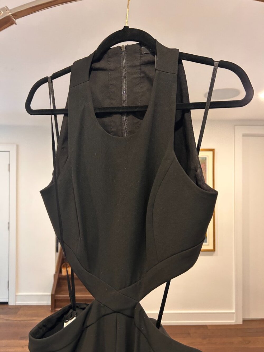 BCBGMAXAZRIA Ellis Cutout Strap Wide-Leg Cropped Jumpsuit